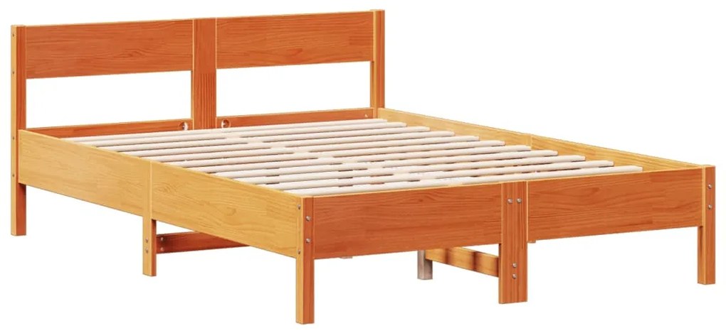 Cama com estante sem colchão 140x200 cm pinho maciço