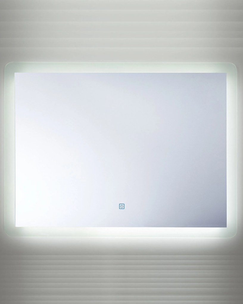 Espelho de parede prateado com iluminação LED 60 x 80 cm CORROY Beliani