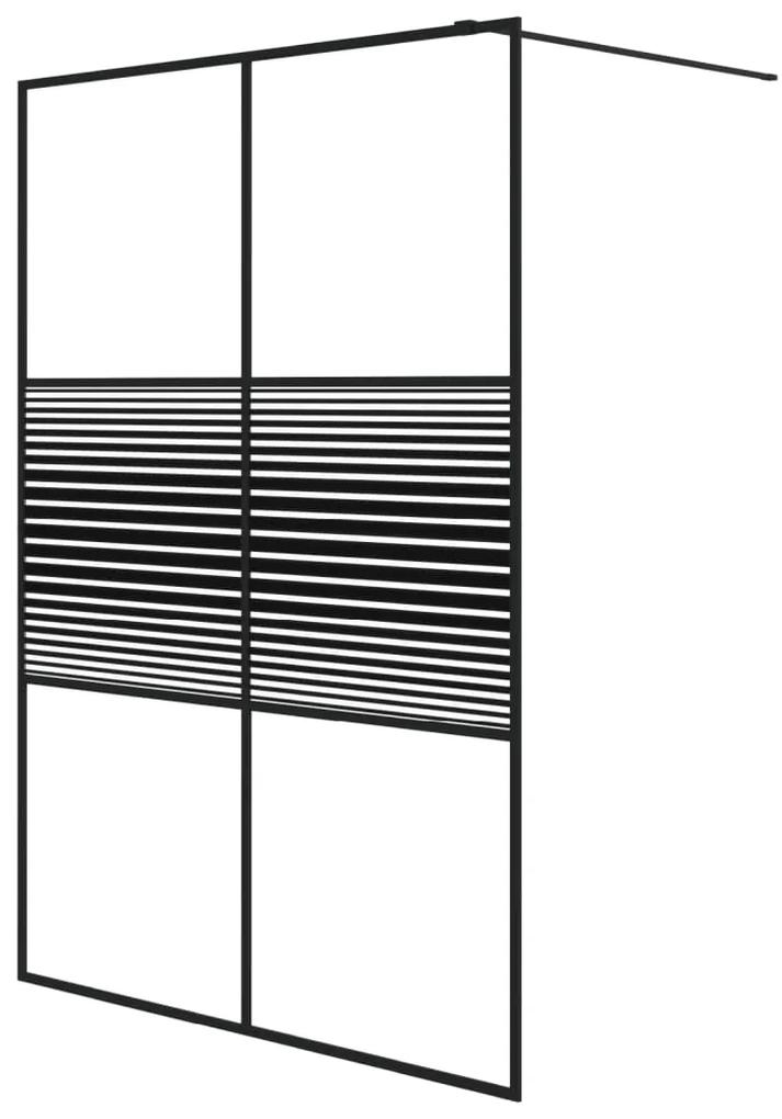 Divisória de chuveiro 140x195 cm vidro transparente ESG preto