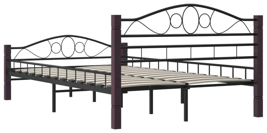 Estrutura de cama em metal 140x200 cm preto