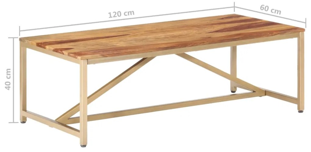 Mesa de centro 120x60x40 cm madeira maciça