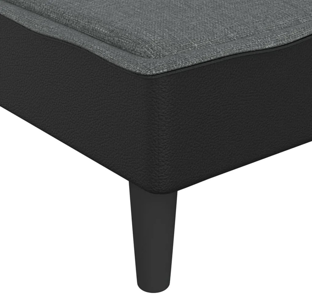 Sofá-cama em forma de L 255x140x70 cm tecido cinzento-escuro