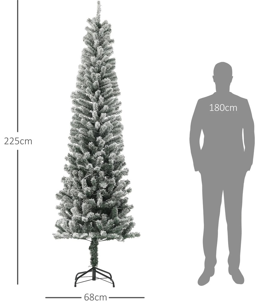 HOMCOM Árvore de Natal 225 cm Árvore de Natal Artificial com 220 Luzes