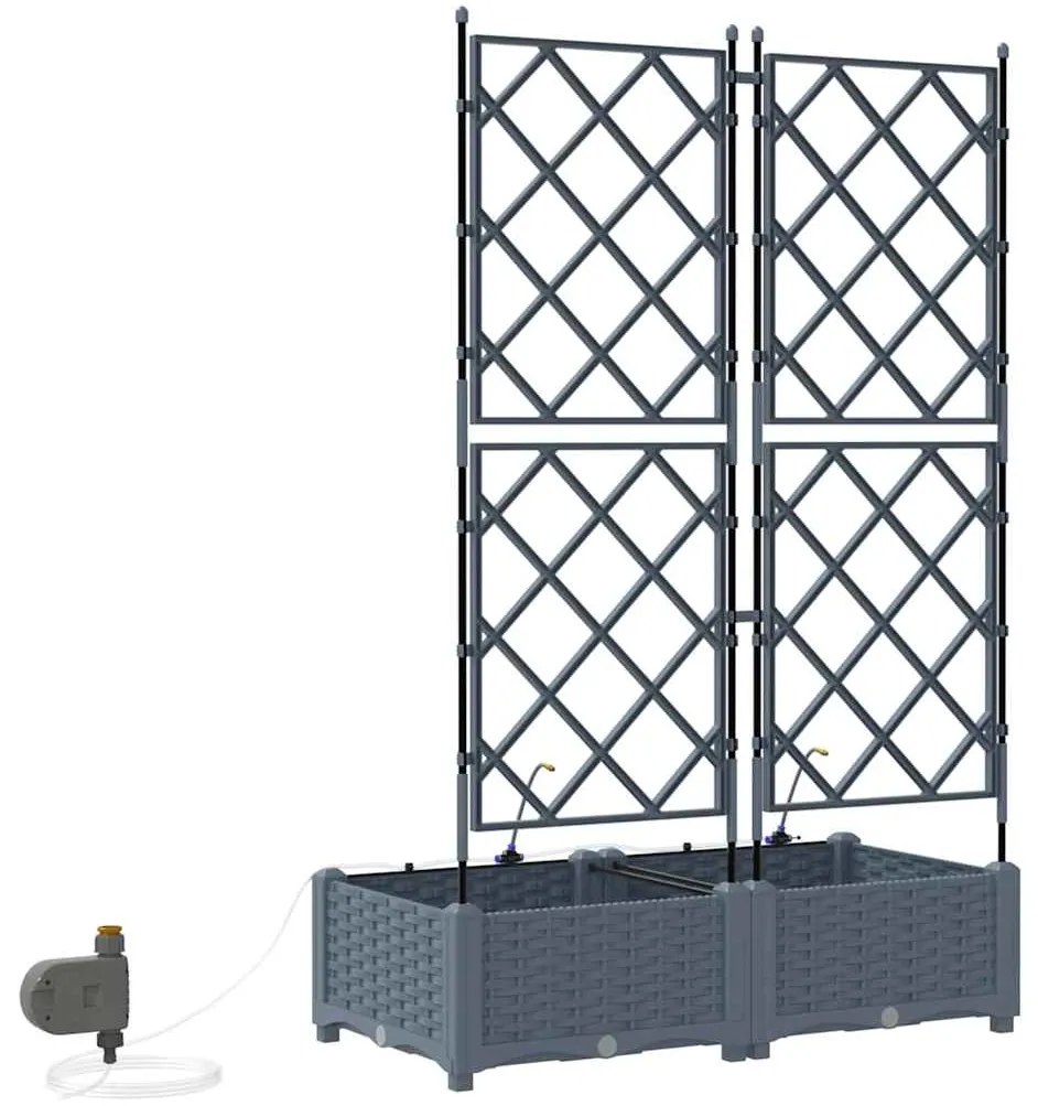 Jardineiras de Jardim 1 pc Cinzento-claro 80 x 40 x 126 cm