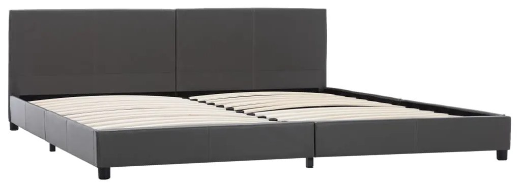 Estrutura de cama 180x200 cm couro artificial cinzento