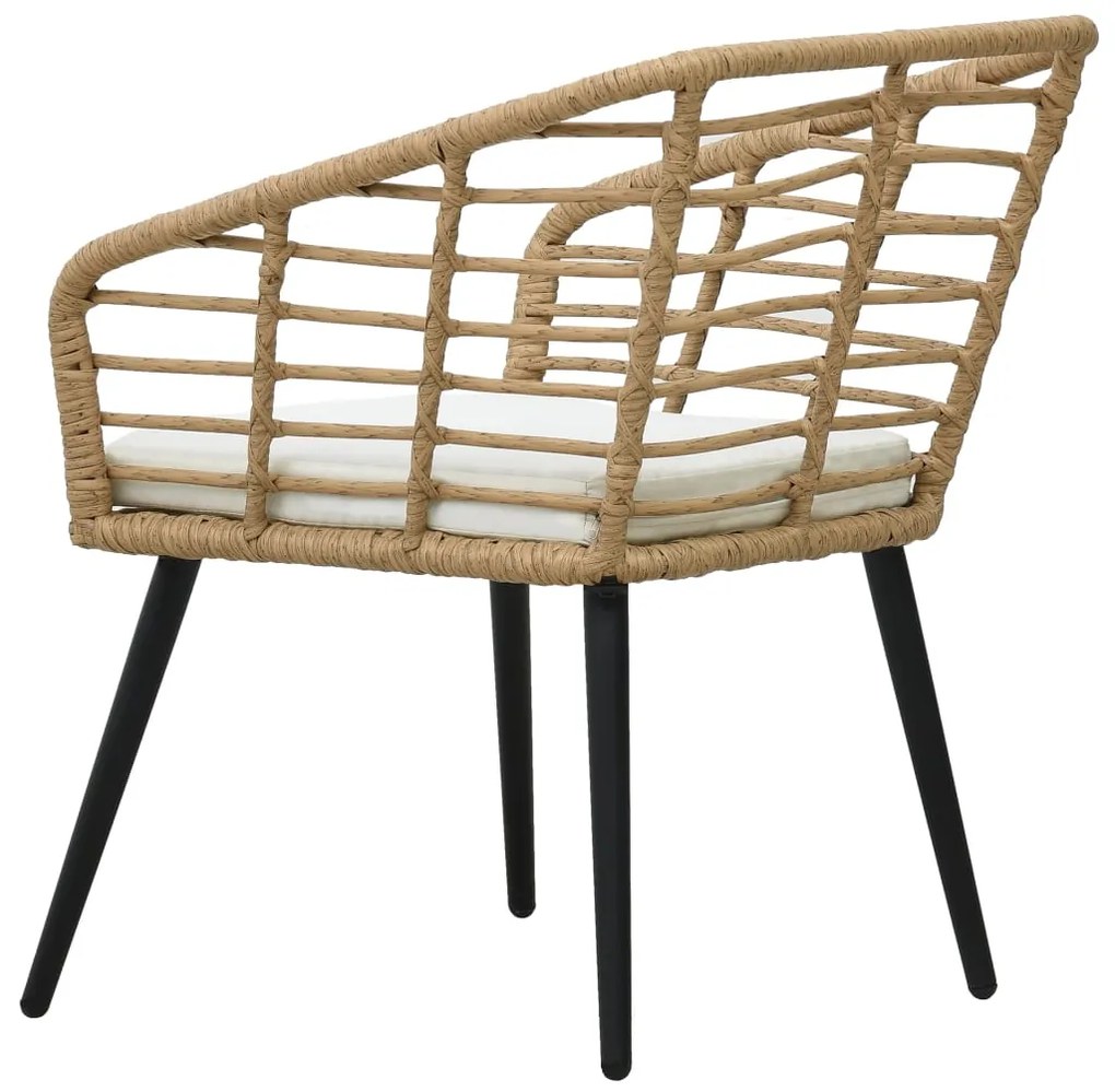 Cadeiras de jardim com almofadões 2 pcs vime PE cor carvalho