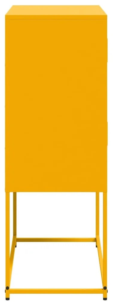 Aparador 68,5x38,5x107 cm aço amarelo mostarda