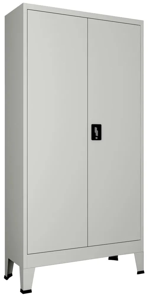 vidaXL Armário de escritório com 2 portas aço 90x40x180 cm cinzento