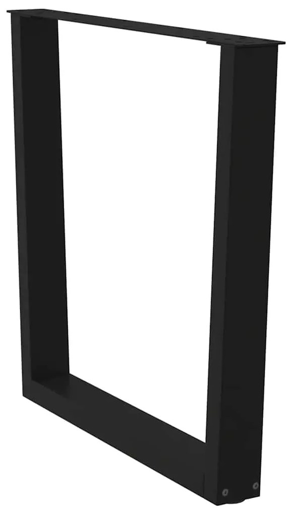Pernas para mesa de jantar em V 3 peças, preto, 80x(72-73,3) cm, aço