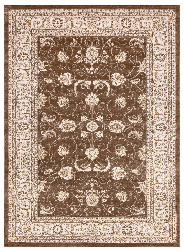Tapete MEFE moderno 2312 Ornamento, quadro - Structural dois níveis de lã bege escuro