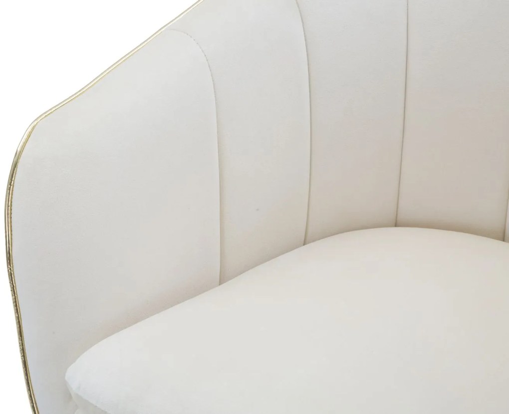POLTRONA PARIS 62X58X78 CM CREME E DOURADO