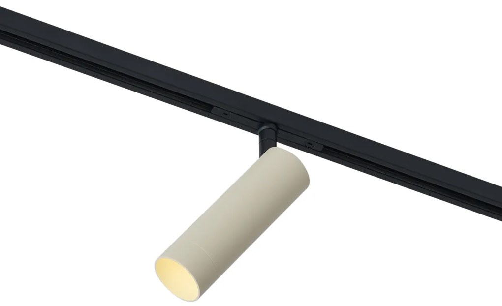 Foco moderno bege com preto para sistema de calhas monofásico GU10 35mm - Slimline Uzzy Moderno