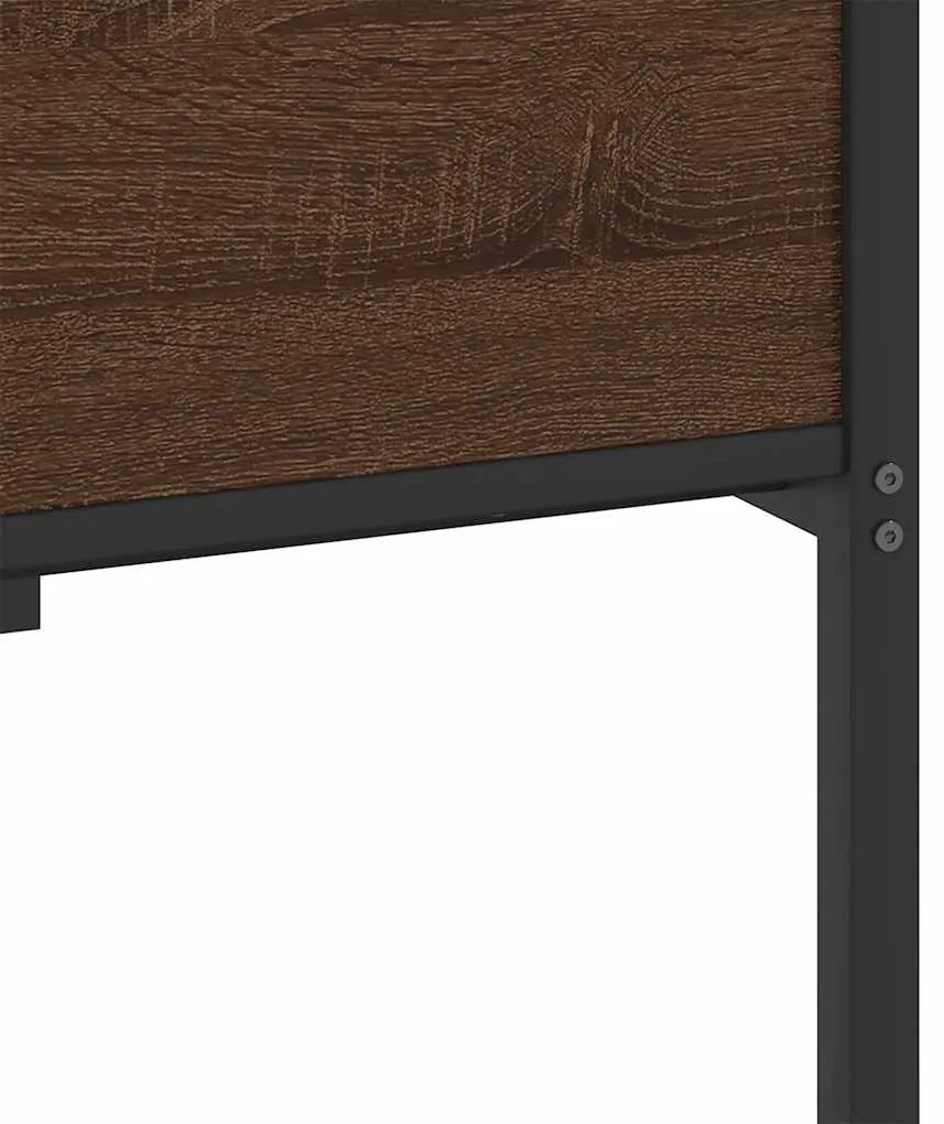 Estrutura de cama sem colchão 107x203 cm carvalho castanho