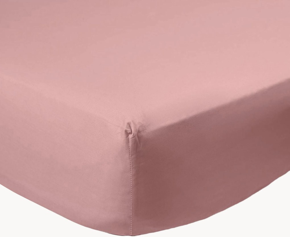 Lençol com elástico em percal de algodão para boxspring Mauve