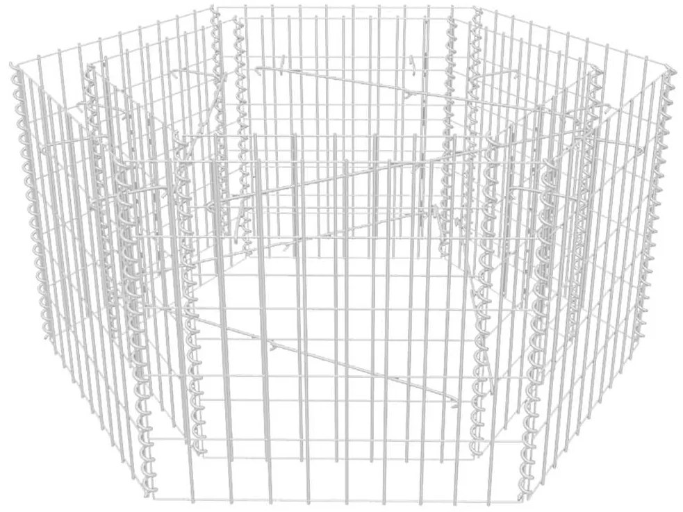 Canteiro elevado/cesto gabião hexagonal 100x90x50 cm