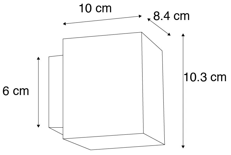 Candeeiro de parede branco quadrado - Sola