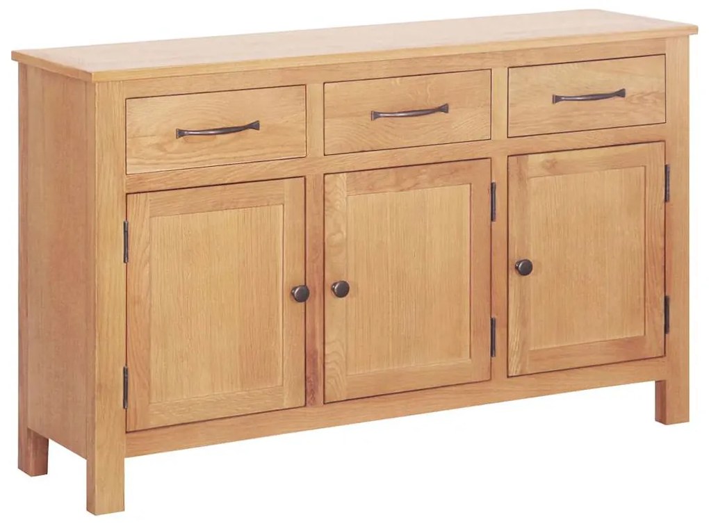 vidaXL Buffet Castanho 112 x 33.5 x 70 cm Madeira de carvalho sólida