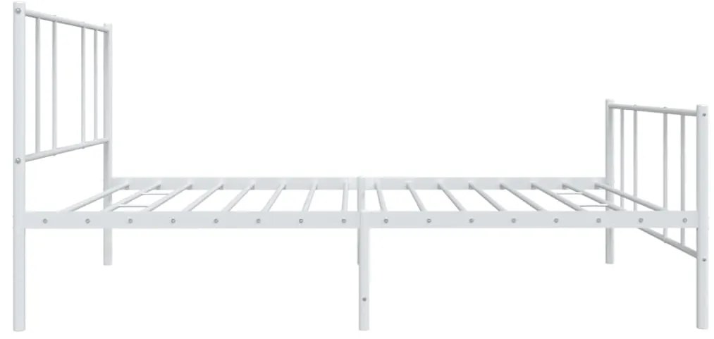 Estrutura de cama com cabeceira e pés 80x200 cm metal branco