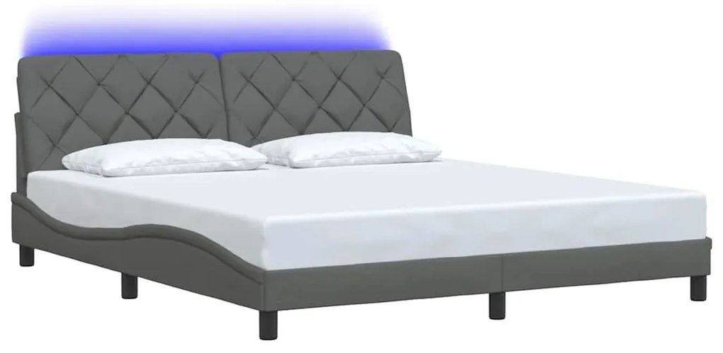 Estrutura de cama com LED sem colchão 180x200 cm tecido
