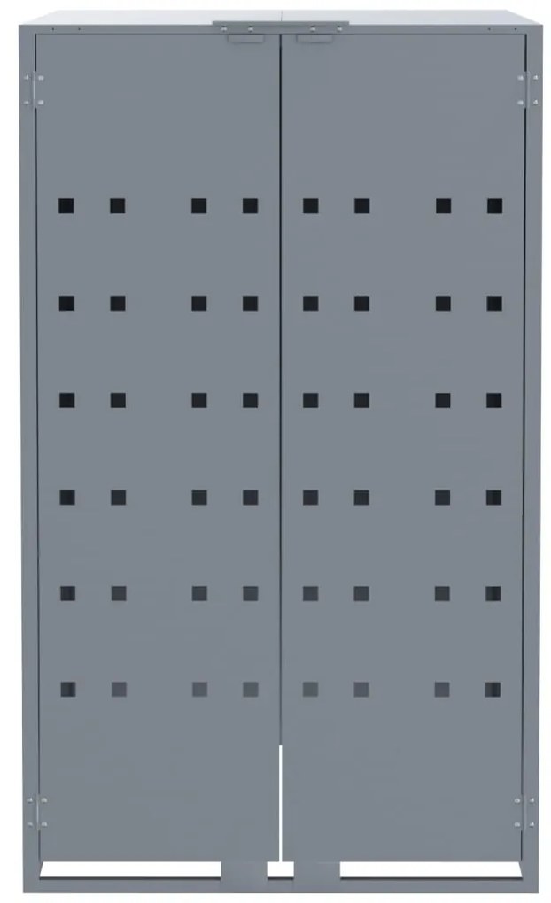 Abrigo para 6 caixotes do lixo 414x79x117 cm aço cinzento