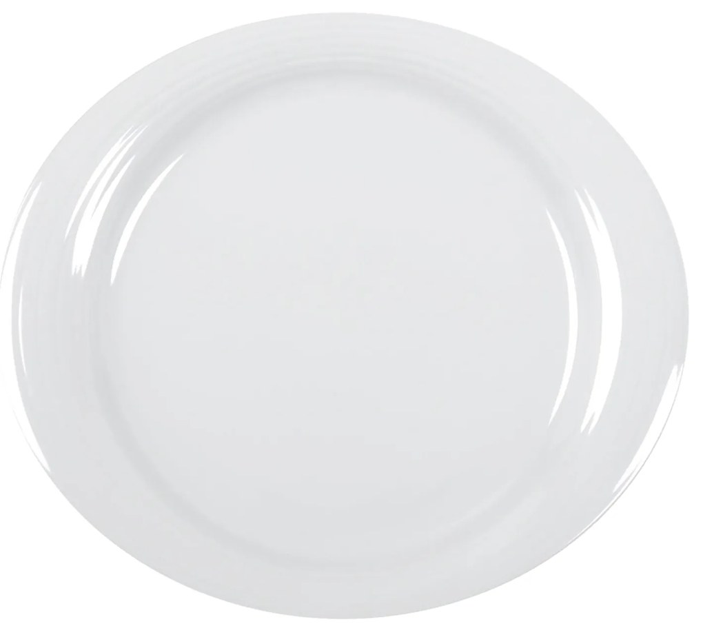 Prato Raso Duo Oval Branco 34X29CM