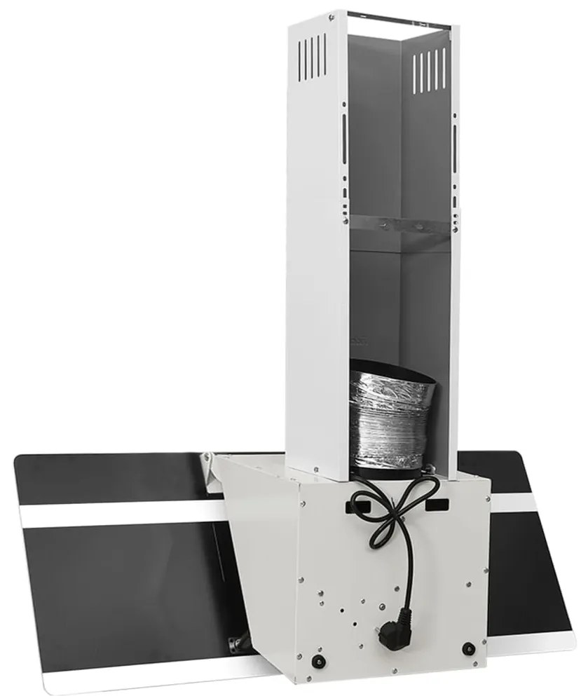 Exaustor de parede 90 cm aço e vidro temperado branco