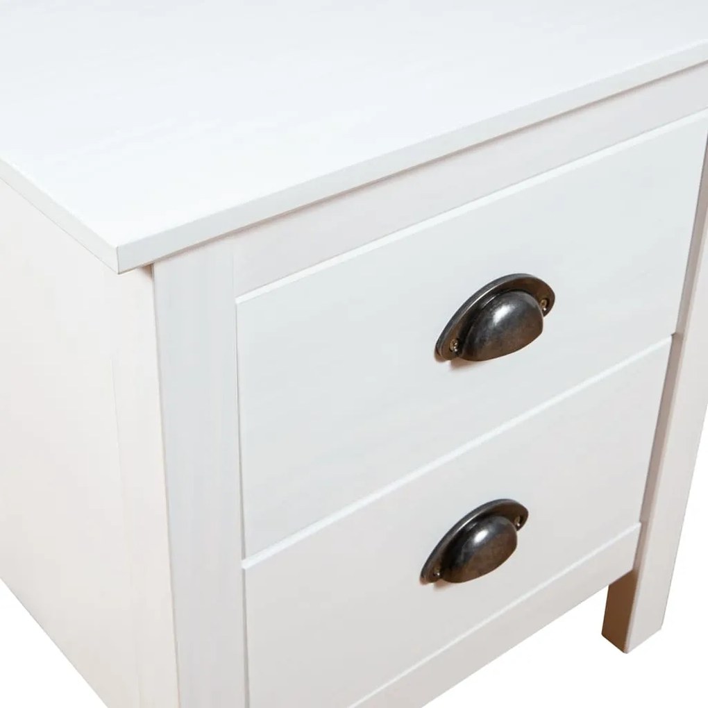 Mesas cabeceira Hill 2 pcs 46x35x49,5cm pinho branco