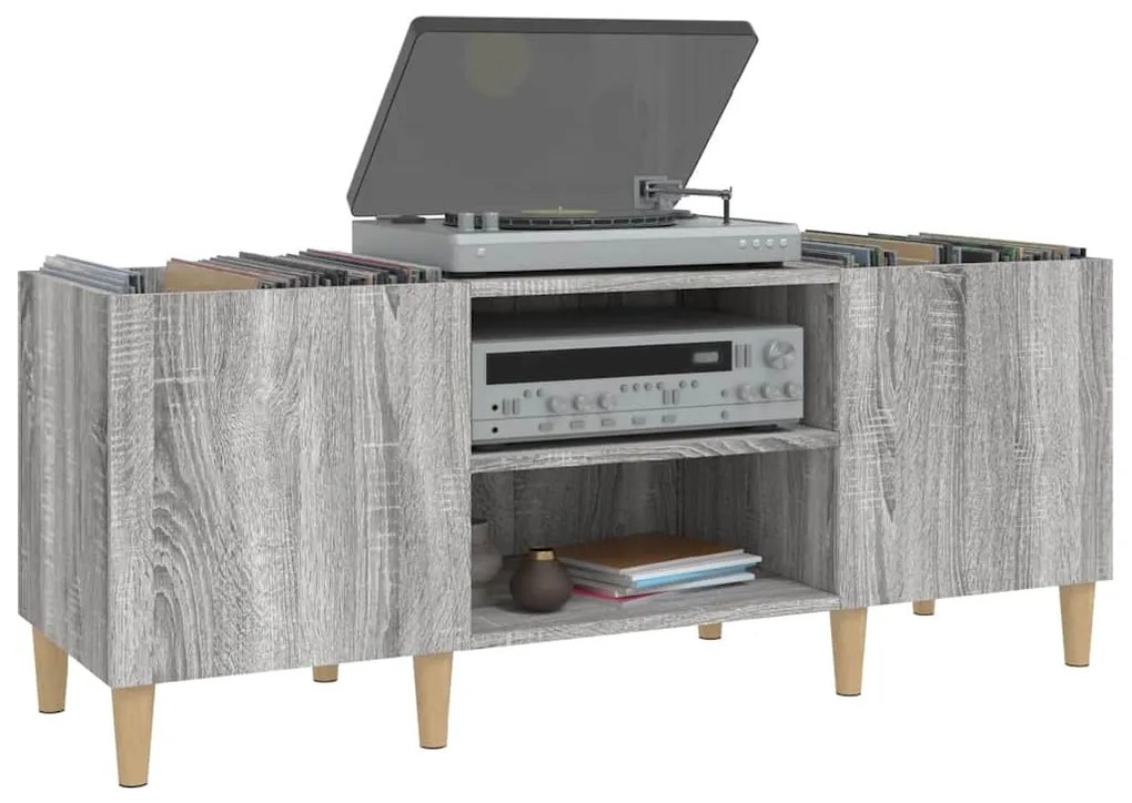 Armário p/ discos 121x38x48 derivados madeira cinzento sonoma