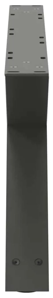 Pés para mesa de centro 2 peças antracite 70x(30-31,3) cm aço