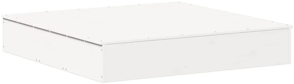 Caixa de areia com cobertura 111x111x19,5cm pinho maciço branco