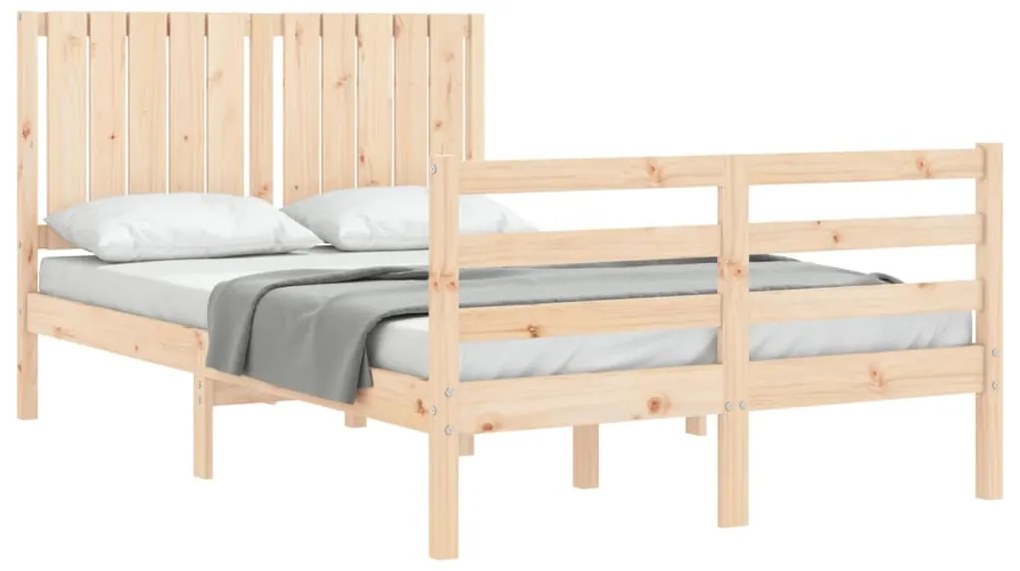 Estrutura de cama com cabeceira 120x200 cmmadeira maciça