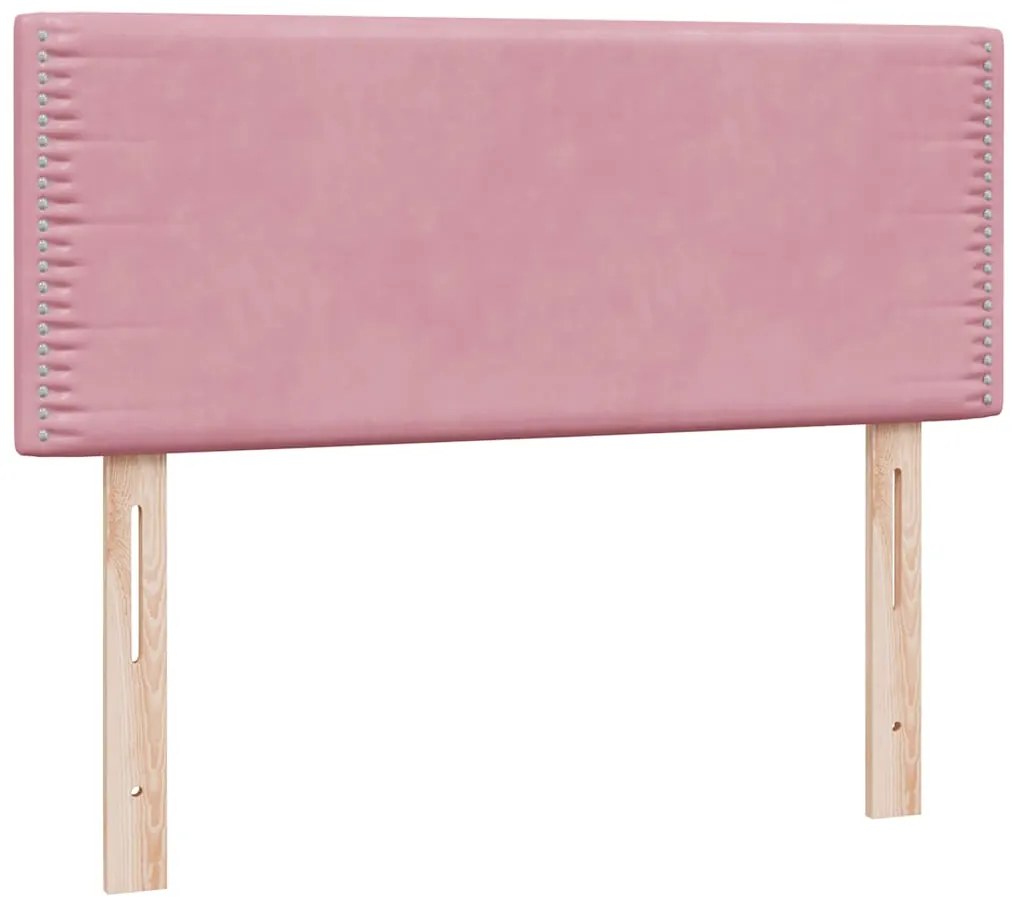 Cama com molas/colchão 80x220 cm veludo rosa