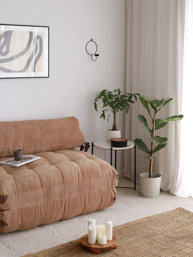 Sofá-Cama 2 Lugares Fold – Camel – 120x79 cm