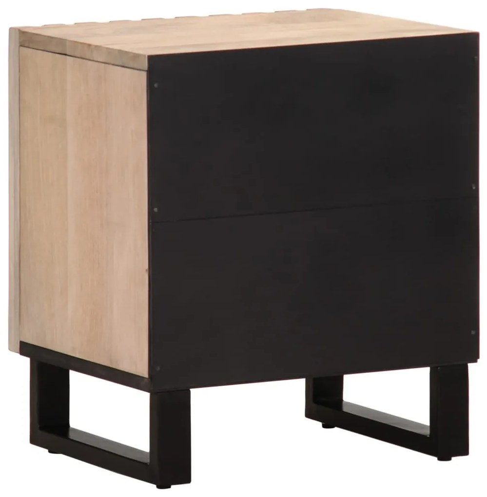 Mesa cabeceira 40x34x46 cm madeira mangueira branqueada maciça