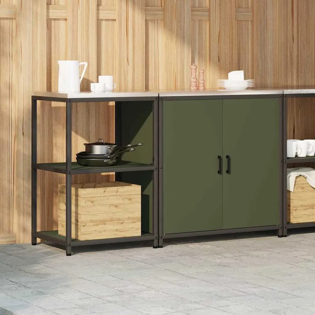 Conjunto de Armazenamento de Cozinha 2 pcs Verde Oliva