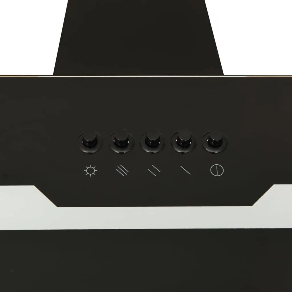 Exaustor com Luzes LED em Inox e Vidro Temperado - Preto - 60cm - Desi