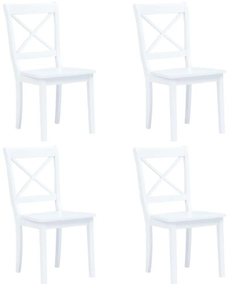 5 pcs conjunto de jantar madeira seringueira maciça branco