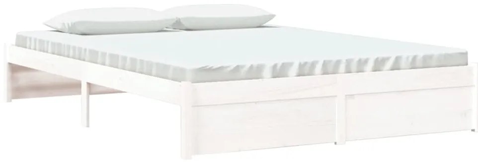 Estrutura de cama 160x200 cm madeira maciça branco
