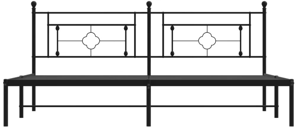 Estrutura de cama com cabeceira 200x200 cm metal preto