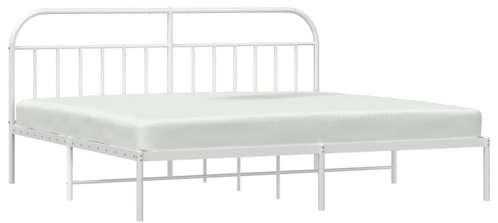 Estrutura de cama com cabeceira 193x203 cm metal branco