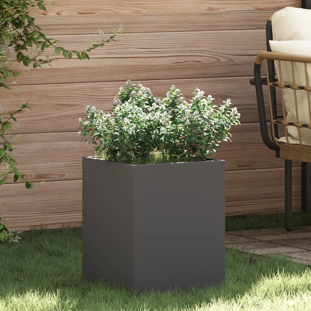 Vaso de Jardim Preto 32 x 32 x 40 cm Aço laminado a frio