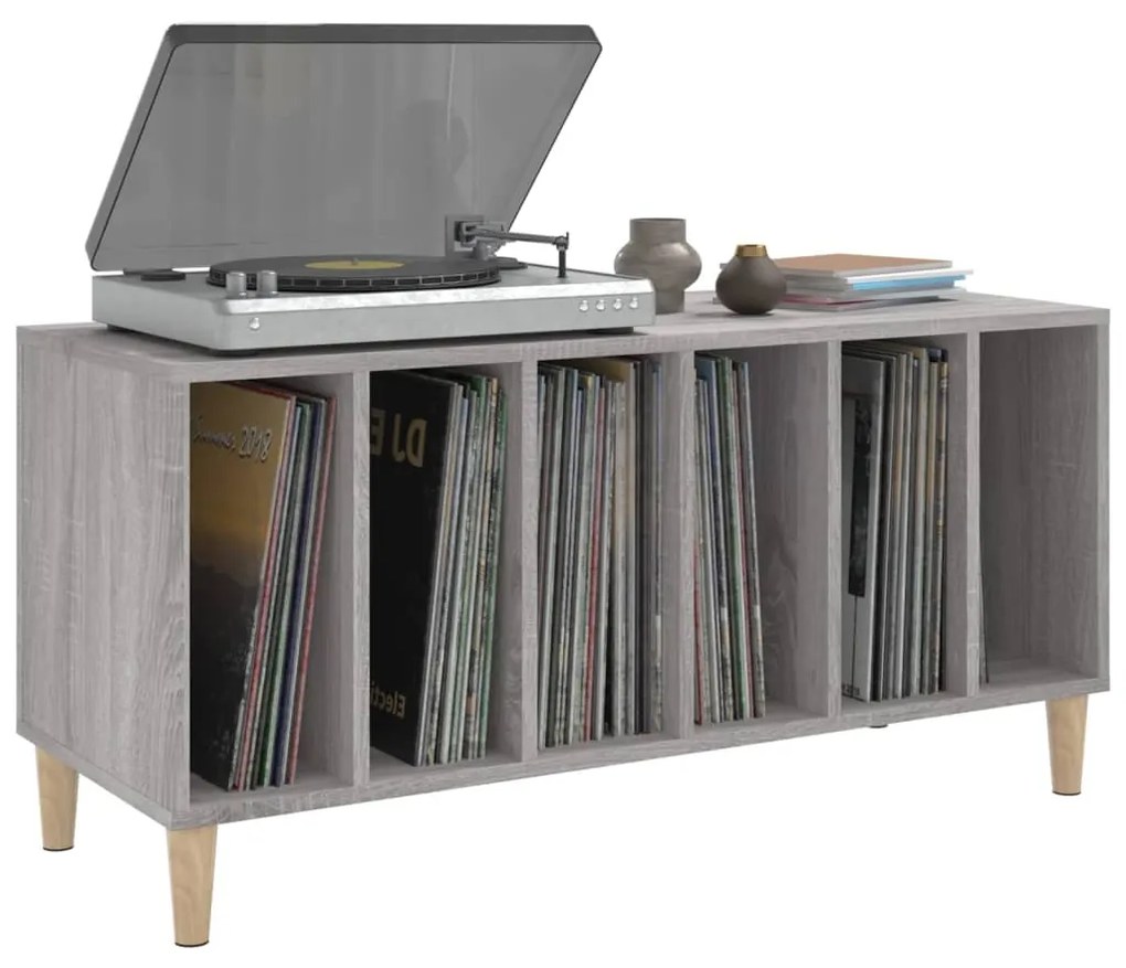 Armário p/ discos 100x38x48cm derivados madeira cinzento sonoma