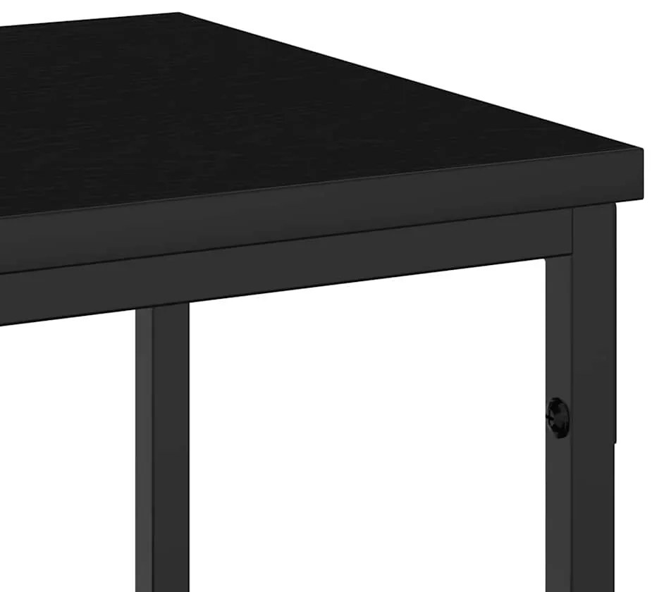 Mesa de Consola vidaXL Preto Carvalho 200x30x75 cm Madeira Revestida e