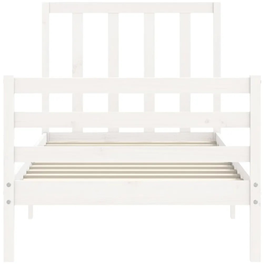 Cama sem colchão 90x200 cm madeira de pinho maciça branco