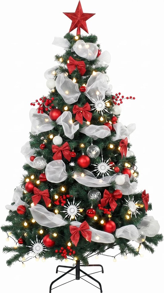 HOMCOM Árvore de Natal Artificial 180 cm com Luzes, 800 Pontas, 200 LED, Controlo Remoto e 8 Modos | Aosom Portugal