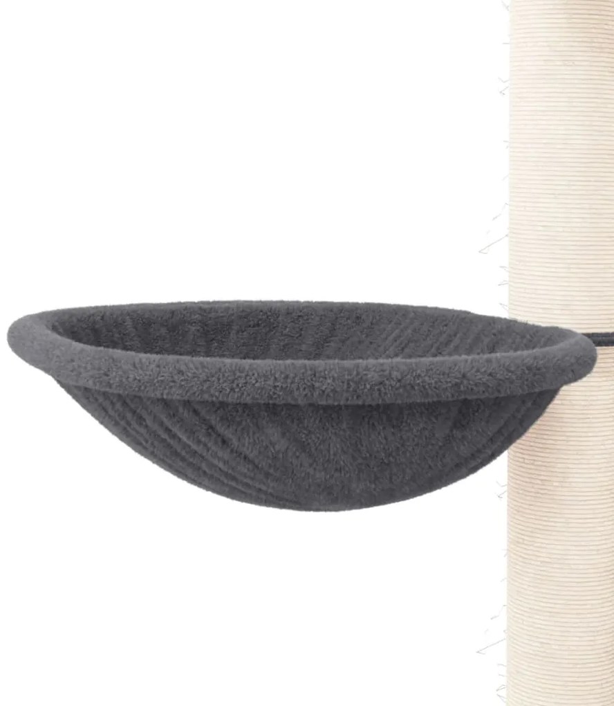 Árvore p/ gatos c/ postes arranhadores sisal 94 cm cinza-escuro