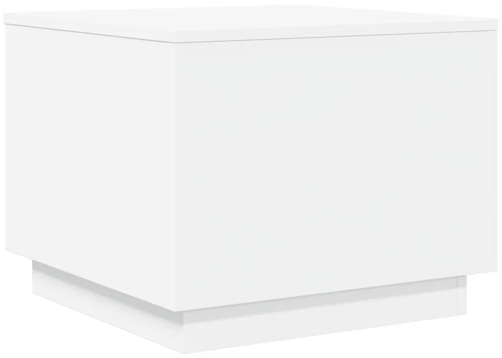 Mesa de centro com luzes LED 50x50x40 cm branco