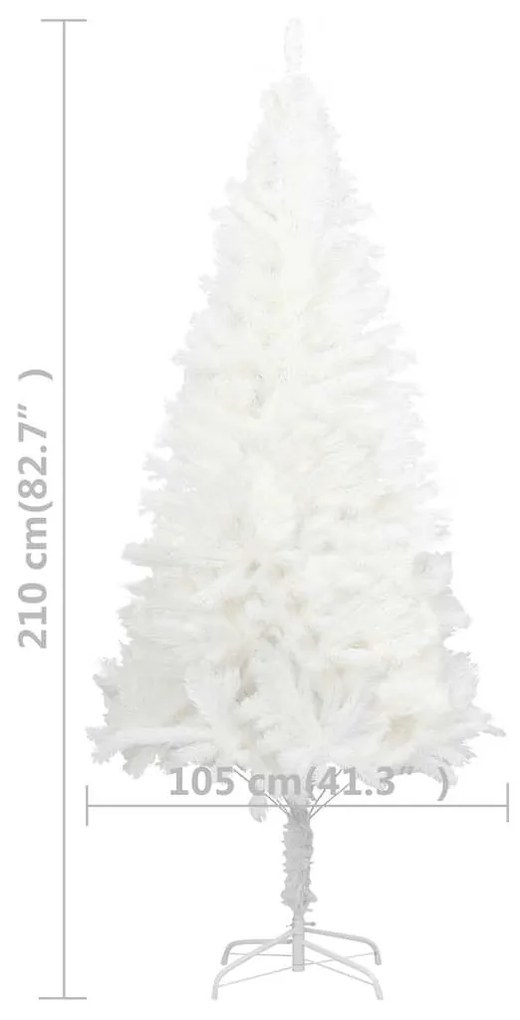 Árvore Natal artificial pré-iluminada c/ bolas 210 cm branco