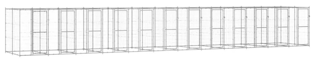vidaXL Canil de exterior 29,04 m² aço galvanizado