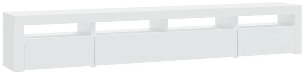 Móvel de TV com luzes LED 240x35x40 cm branco